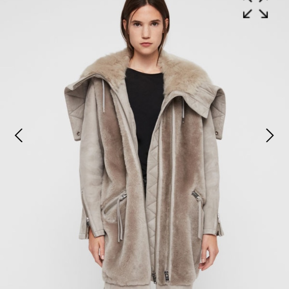 AllSaints STATE LUX SHEARLING PARKA